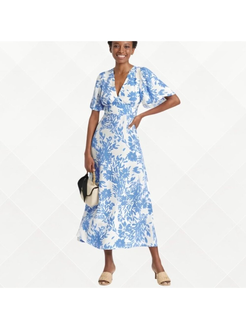 A New Day Floral Maxi Dress • Size 4 • NWT • Blue • WDS-100100